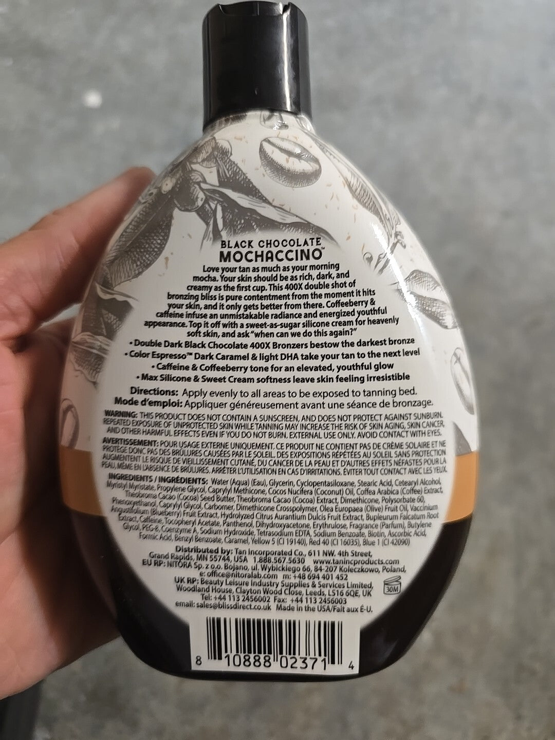 Black Chocolate Mochaccino 400X Espresso Dark Roast Tanning Lotion - Bronzer