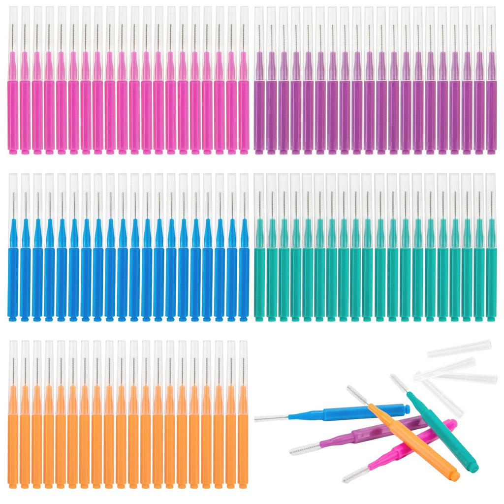 Disposable Interdental Brushes for Braces 100 Pack - Oral Care Floss Picks