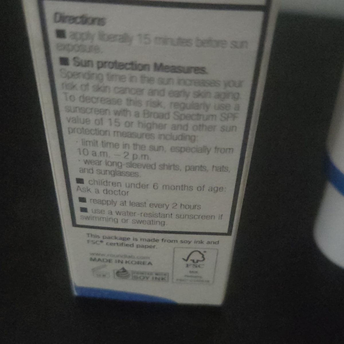 Round Lab Birch Juice Moisturizing UV Lock SPF 45 Face Sunscreen 50ml Broad Spectrum