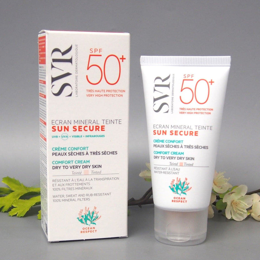 SPF 50 Tinted Mineral Sunscreen for Dry Skin - Velvety Finish, Water-Resistant, 60g