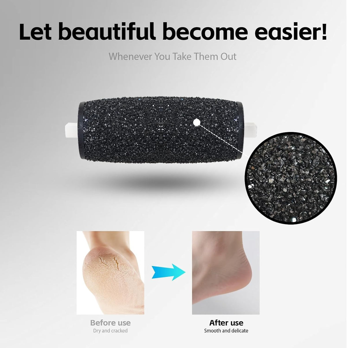 Replacement Rollers for Foot Files - 12 Extra Coarse Micro-Diamond Abrasive Pads