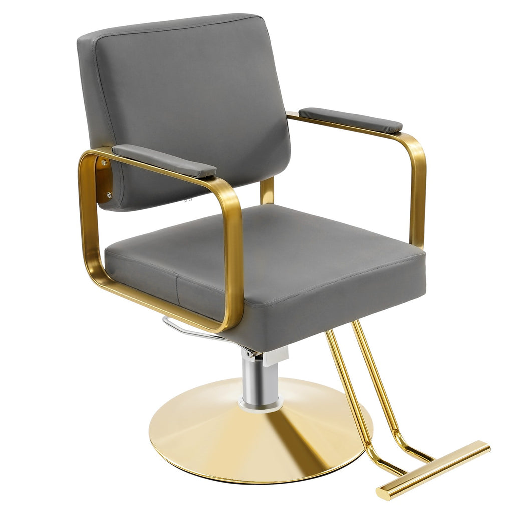 Adjustable Salon Barber Chair with 360° Rotation and Modern Design