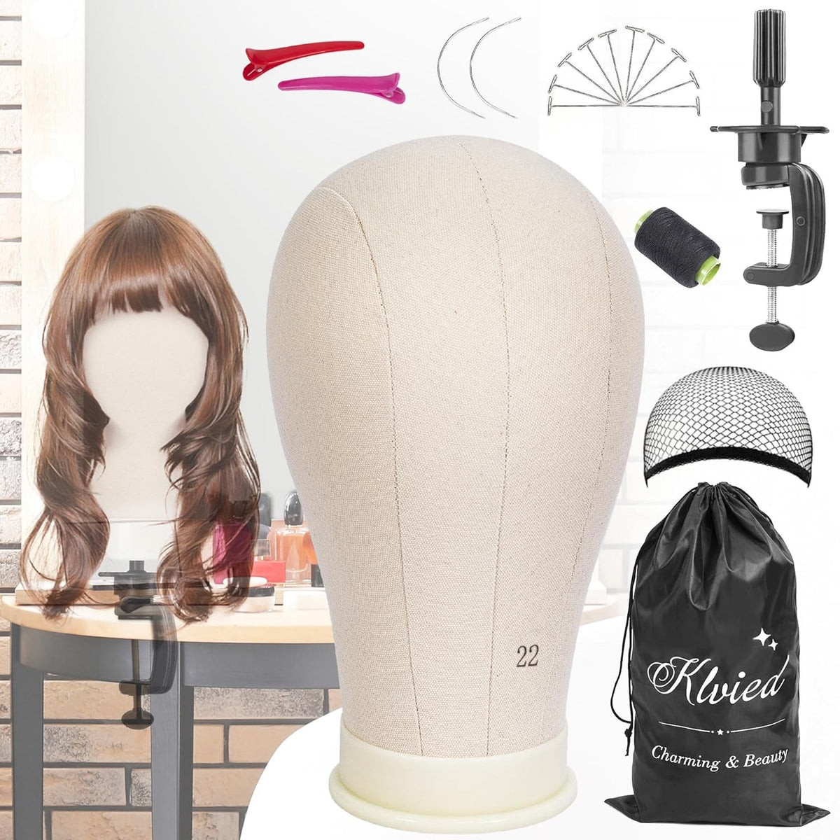 Adjustable Wig Holder Stand Tripod Mannequin Head for Hairdressing Salon