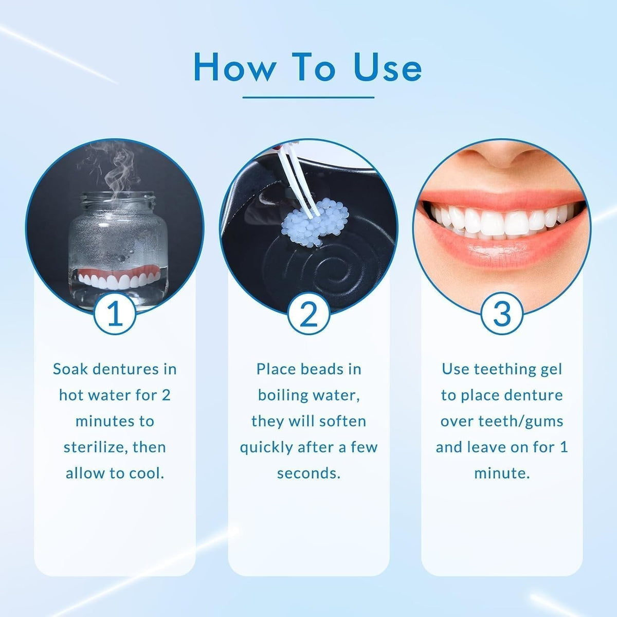 Moldable Silicone Denture Set Natural-Looking False Teeth & Veneers