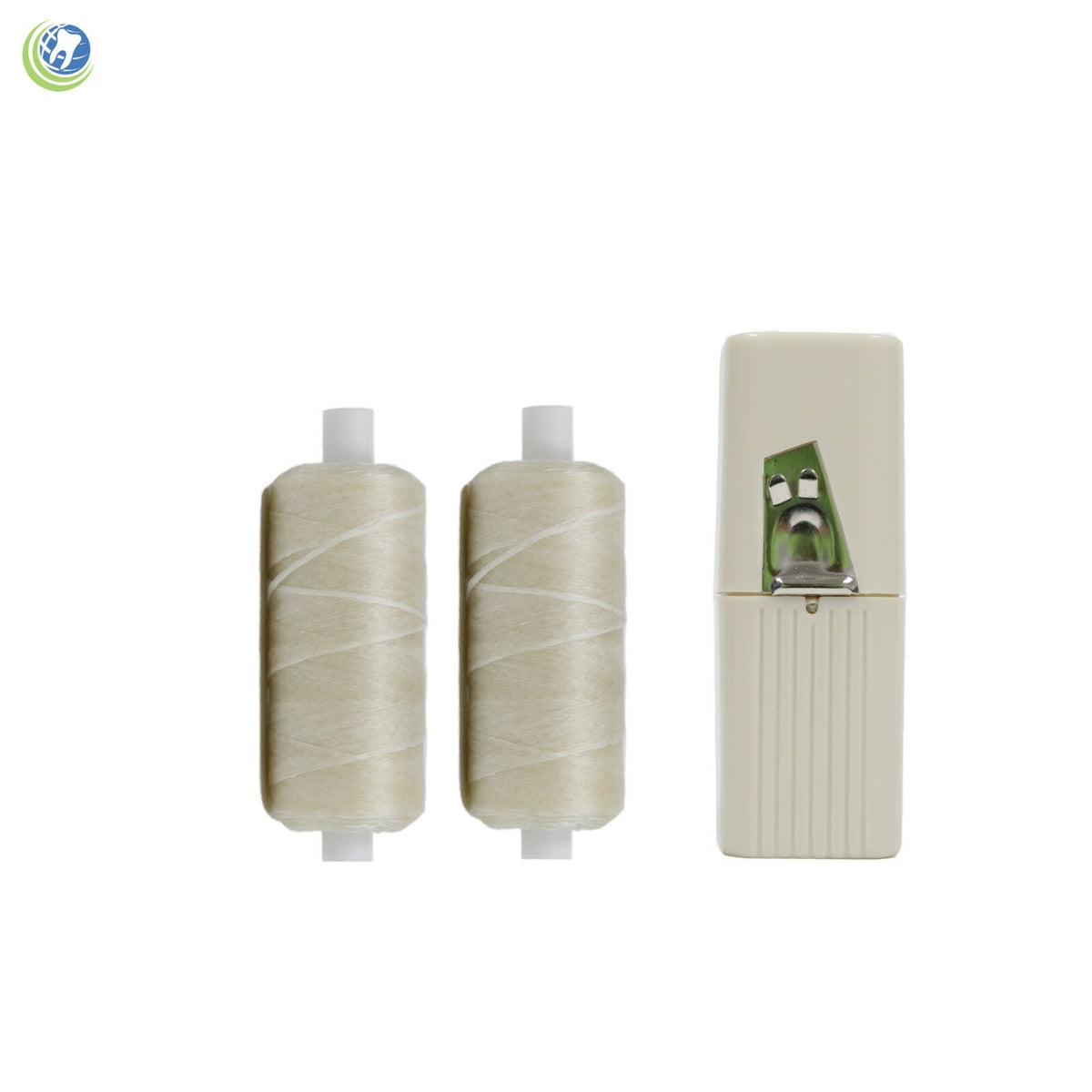 Dental Floss Dispenser with 2 Mint Waxed Floss Refills - 200 Yards
