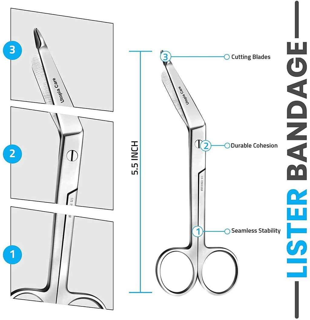 Medical Scissors, Stainless Steel Bandage and Nursing Shears - 5.5 Inch