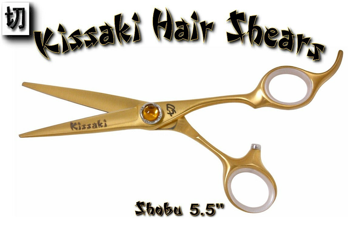 Kissaki Pro 5.5-inch Gold Titanium Hair Cutting Scissors - Professional Shears