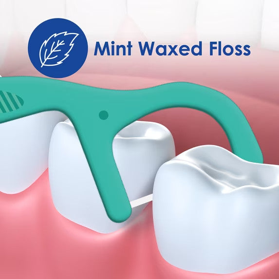 Dental Floss Picks Mint Waxed 120 Count - Easy Grip for Daily Oral Care