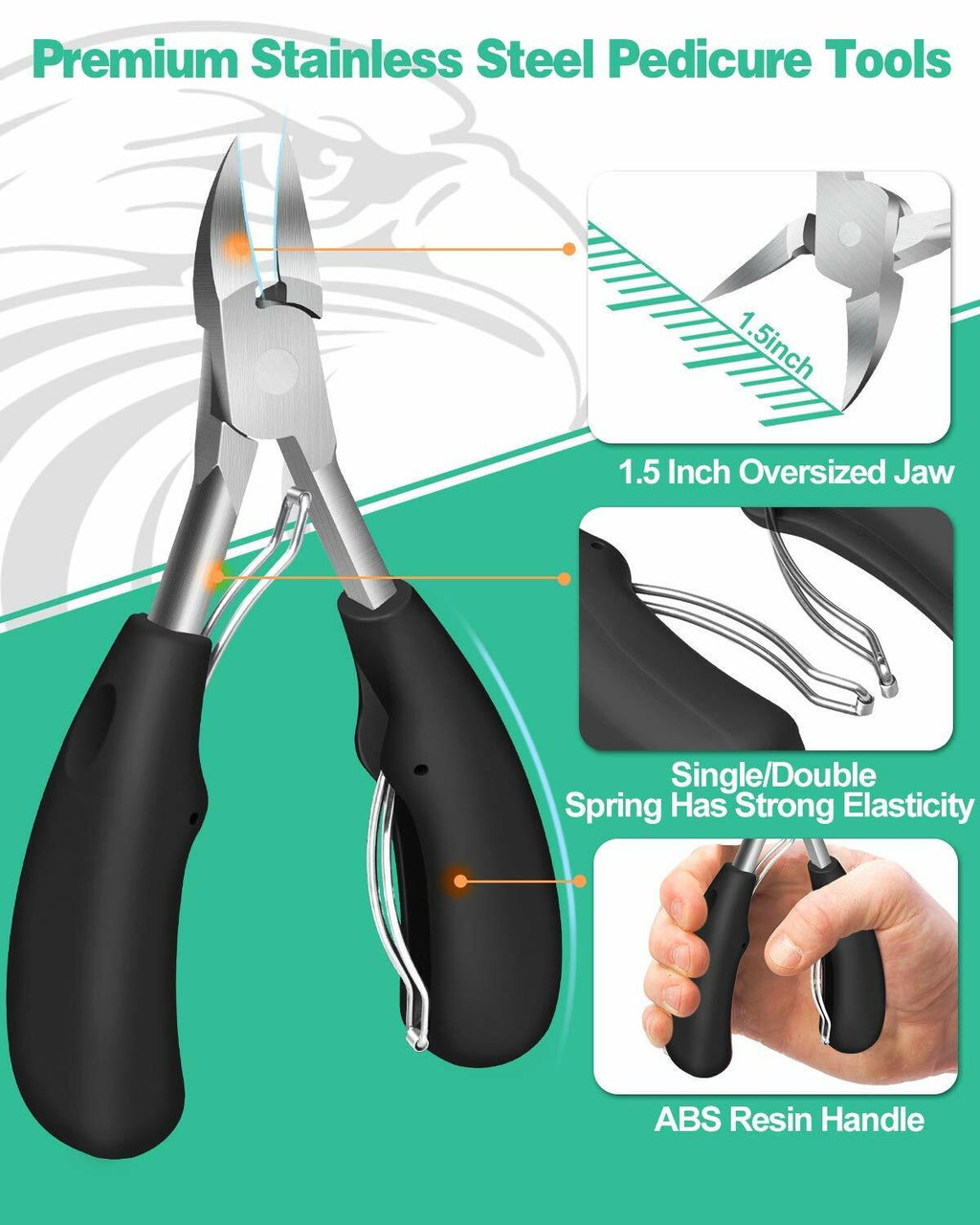 Heavy Duty Toenail Clippers for Thick and Ingrown Nails - Seniors Pedicure Tool