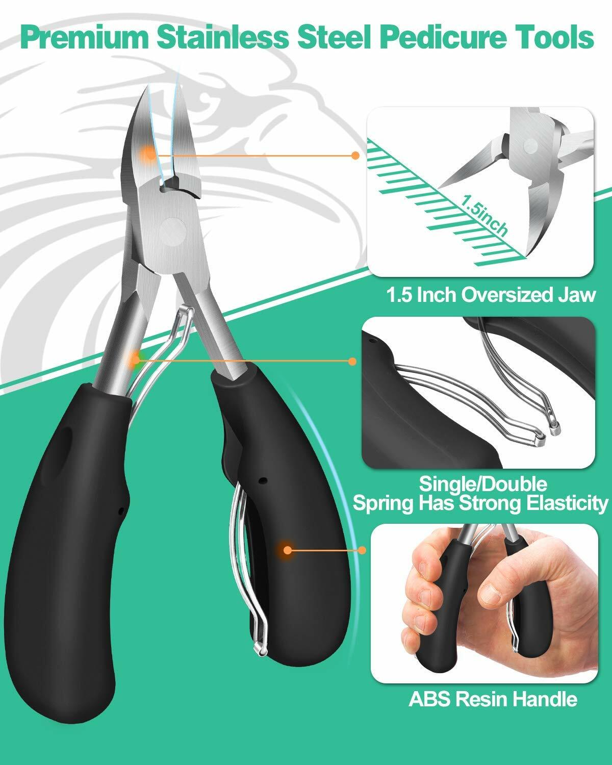 Heavy Duty Toenail Clippers for Thick and Ingrown Nails - Seniors Pedicure Tool