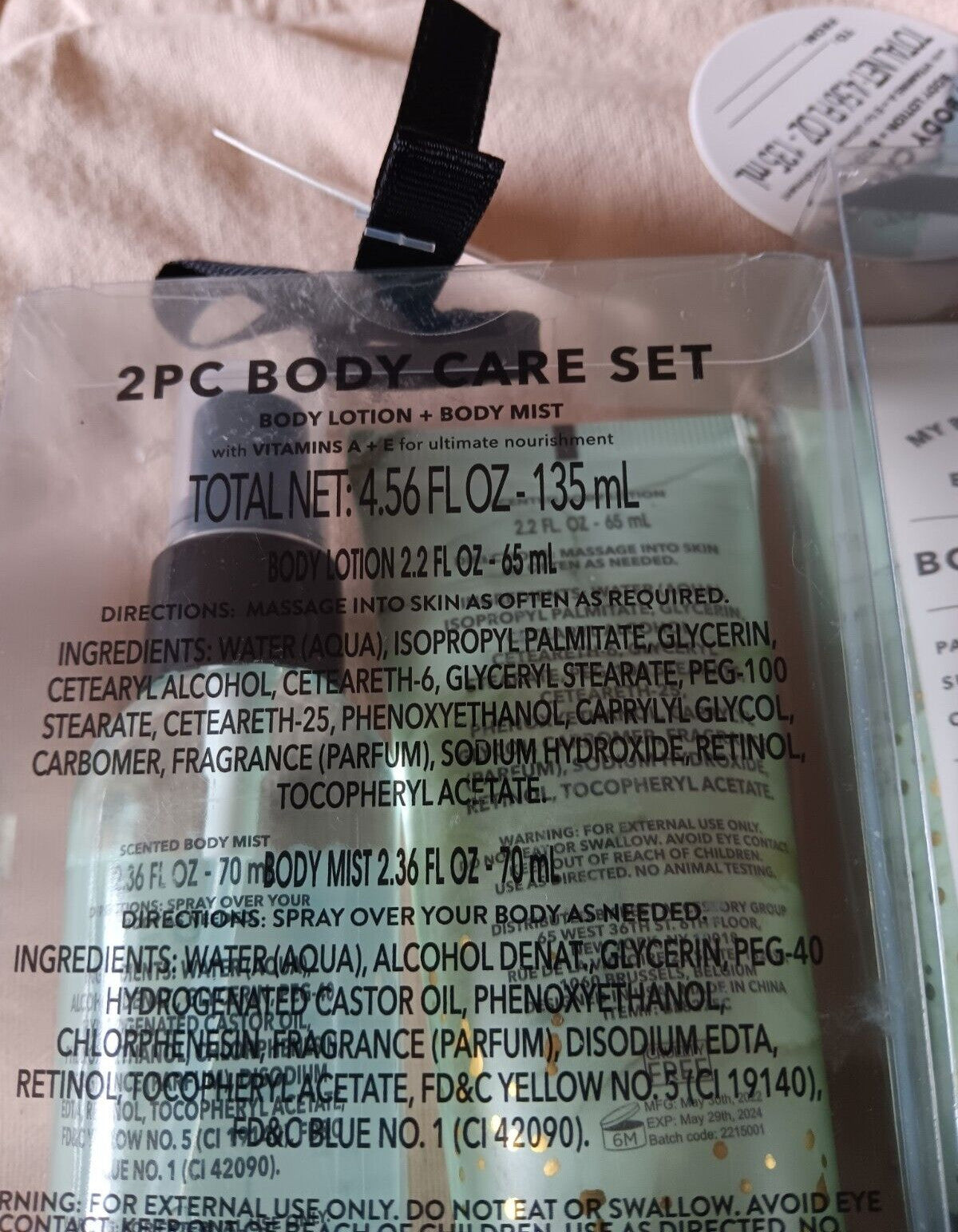 Eucalyptus Body Mist & Lotion Set - Travel Size Vitamin E Free