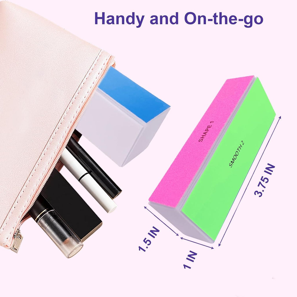 4-Way Nail Buffer Block Set - 2 Pcs for Shaping, Smoothing, Buffing & Polishing