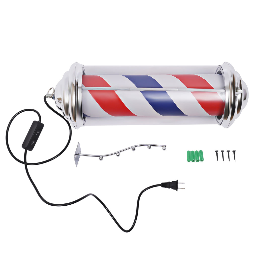 Rotating LED Barber Shop Pole Light Sign Outdoor Indoor Hair Salon Decor