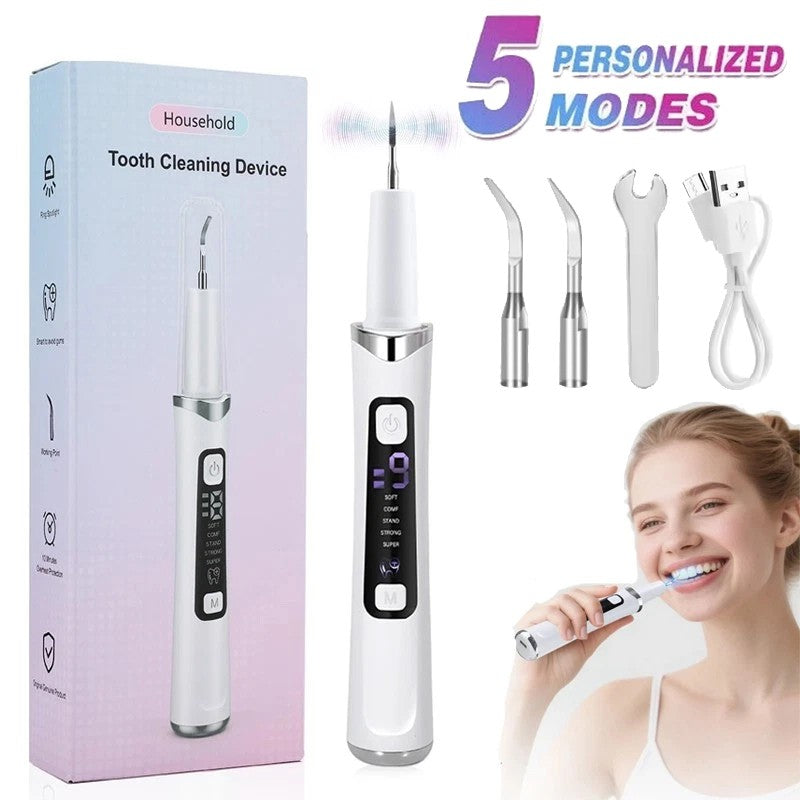 Electric Ultrasonic Dental Scaler Tartar & Plaque Remover with LED Light