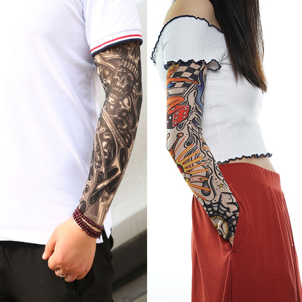 Temporary Arm Sleeve Tattoos Set – 10 Pairs Multi-Design Fake Ink for Men