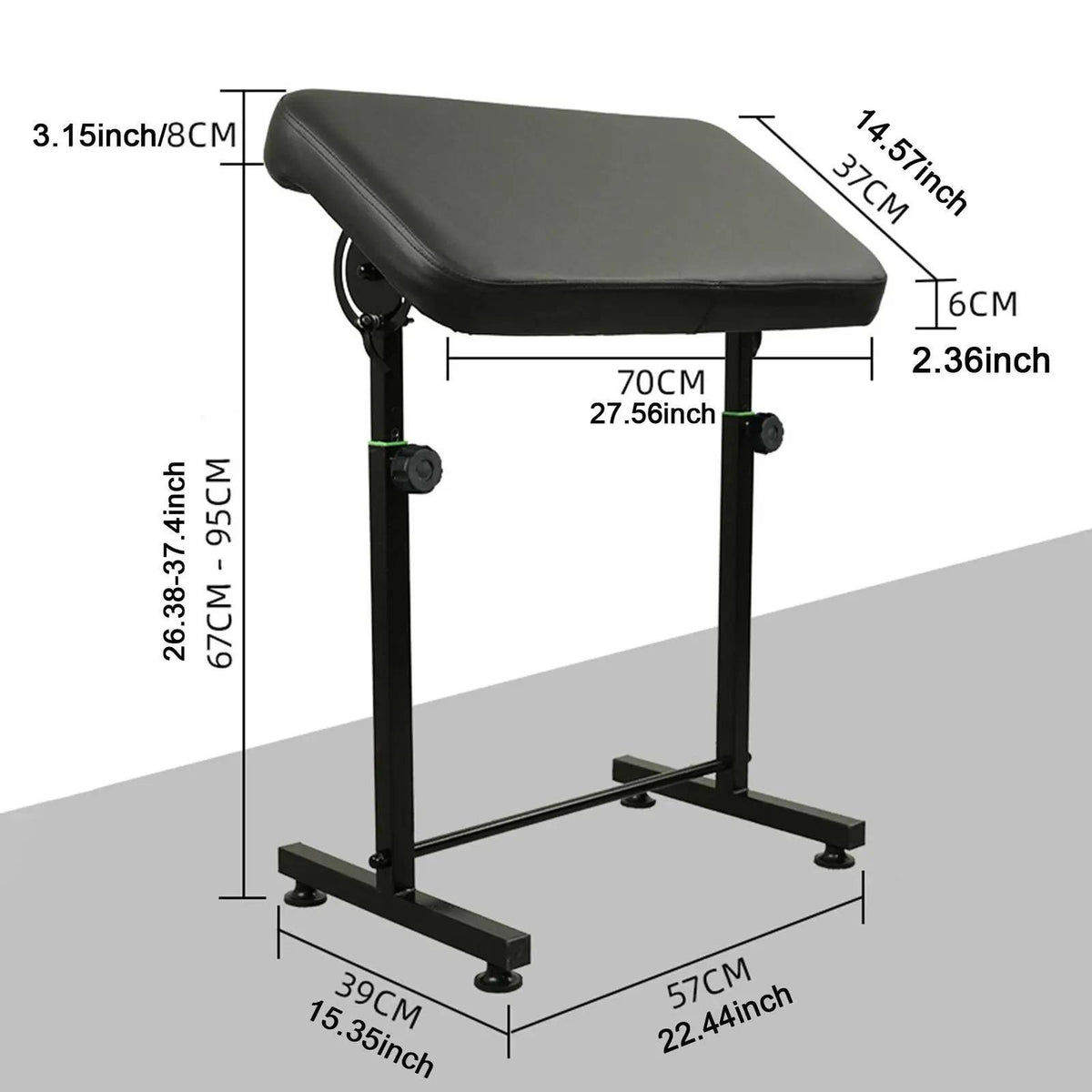 Height-Adjustable Tattoo Armrest Stand with Large Panel and Stable Base