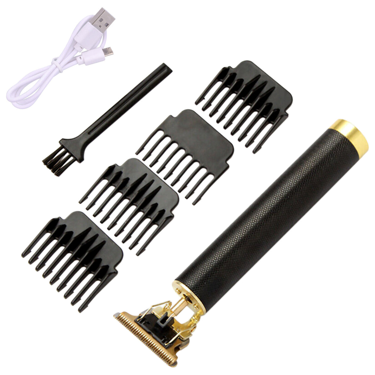 Cordless Hair Clipper Trimmer with T-Blade, 4 Guard Sizes, Waterproof