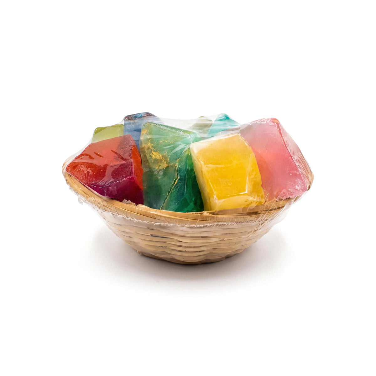 Gemstone Soap Gift Set in Basket - Assorted Fragrances & Colors