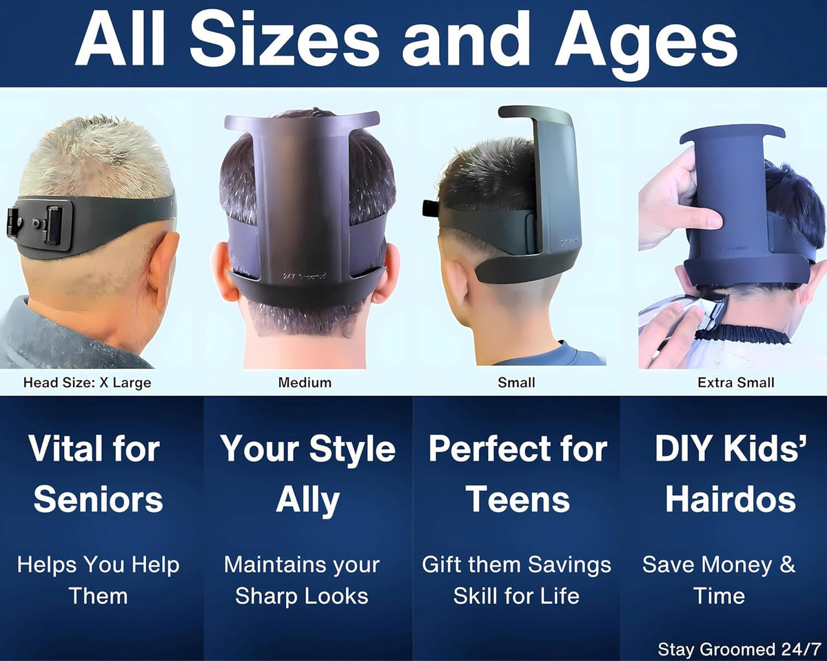 Men and Kids Haircut Guide Kit with Neckline and Fade Line Up Tools