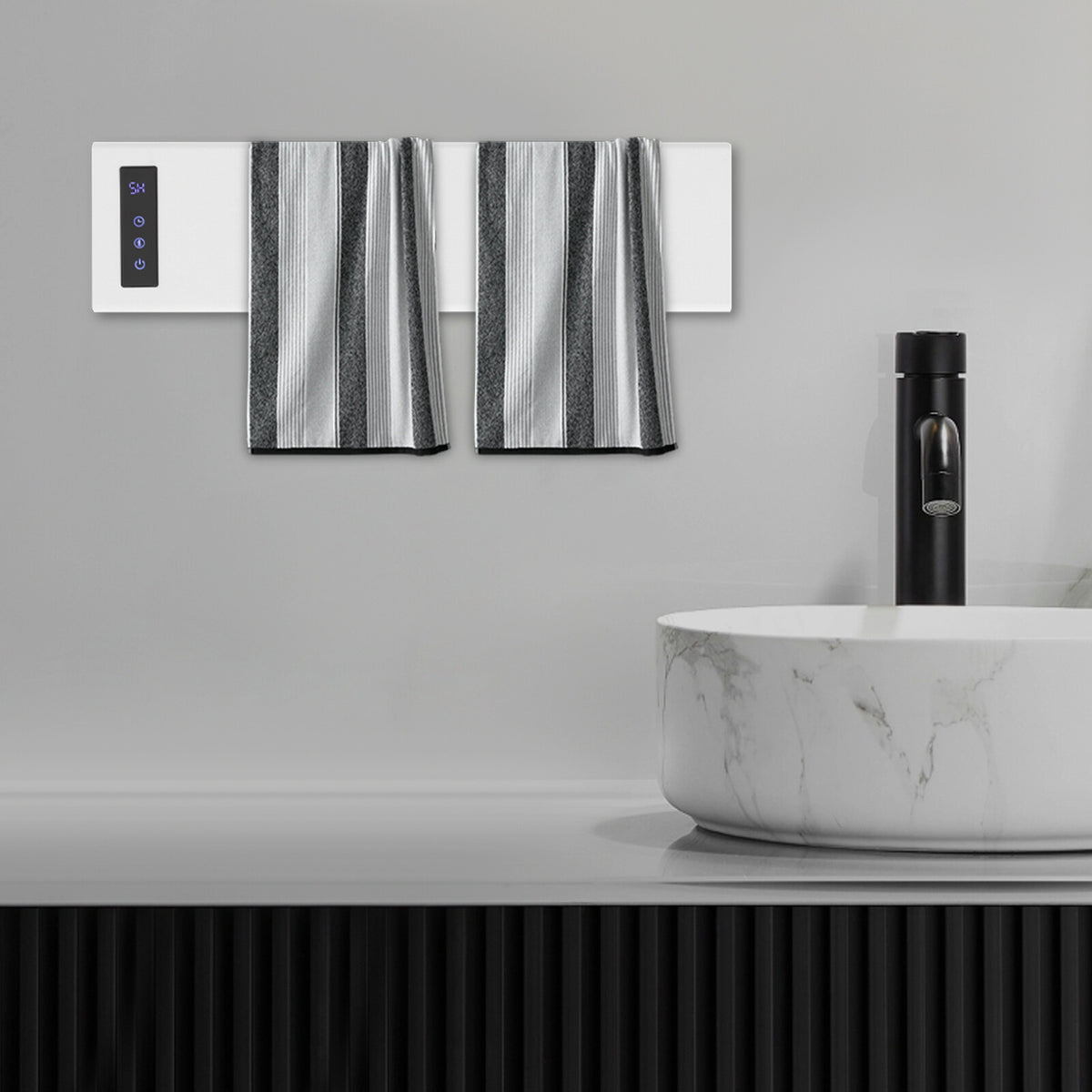 Electric Wall-Mounted Towel Warmer - 110V, 100W Aluminum Heating Panel