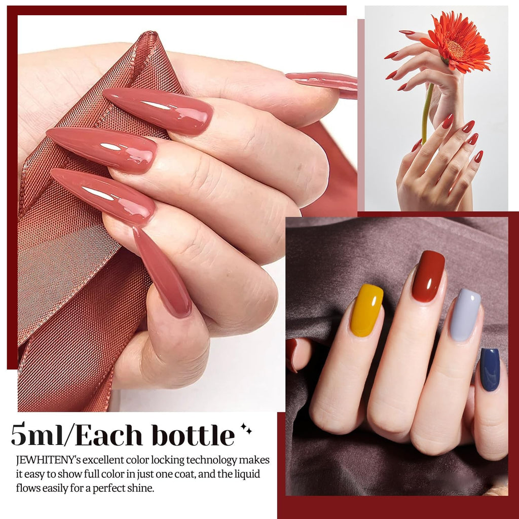Gel Nail Polish Kit with 27 Colors, Matte & Glossy Top Coats, Base Coat Set