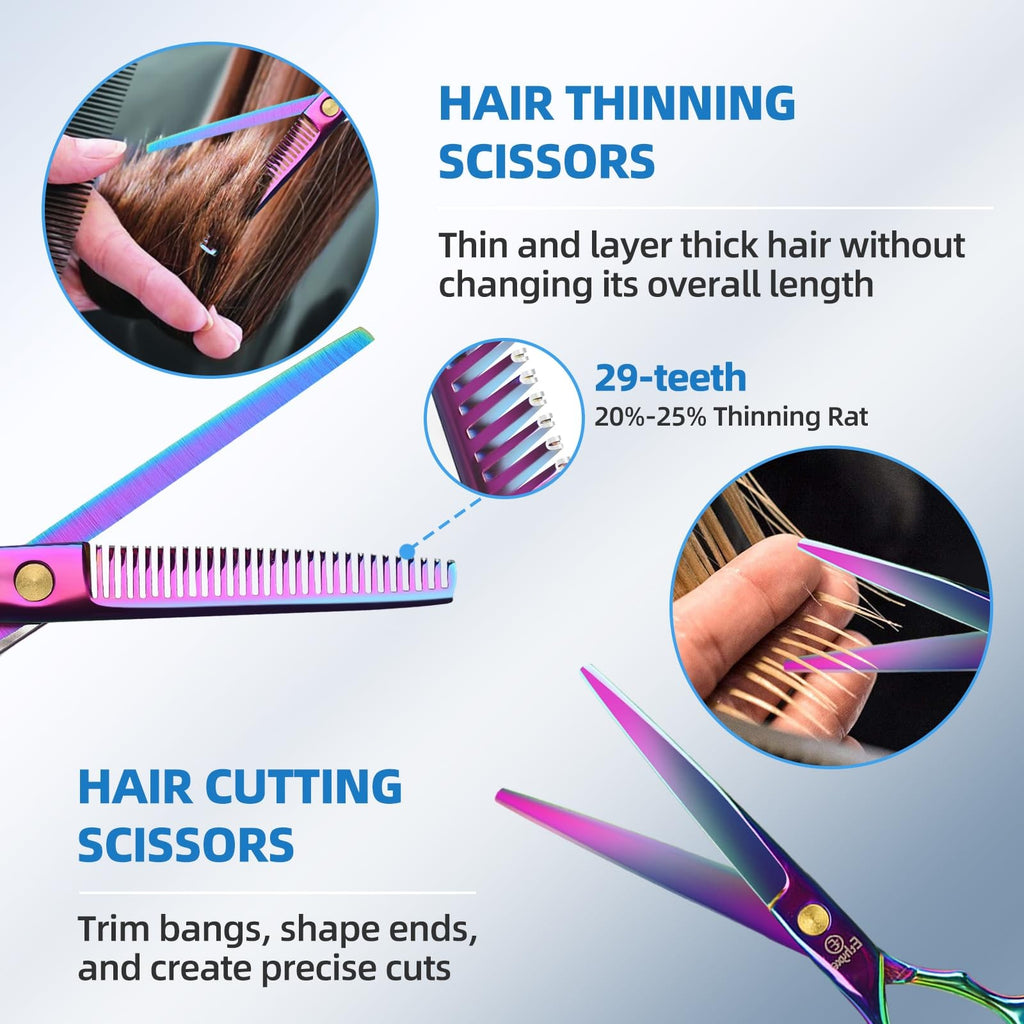 6.5-Inch Professional Barber Scissors Set Thinning Hair Cutting Shears