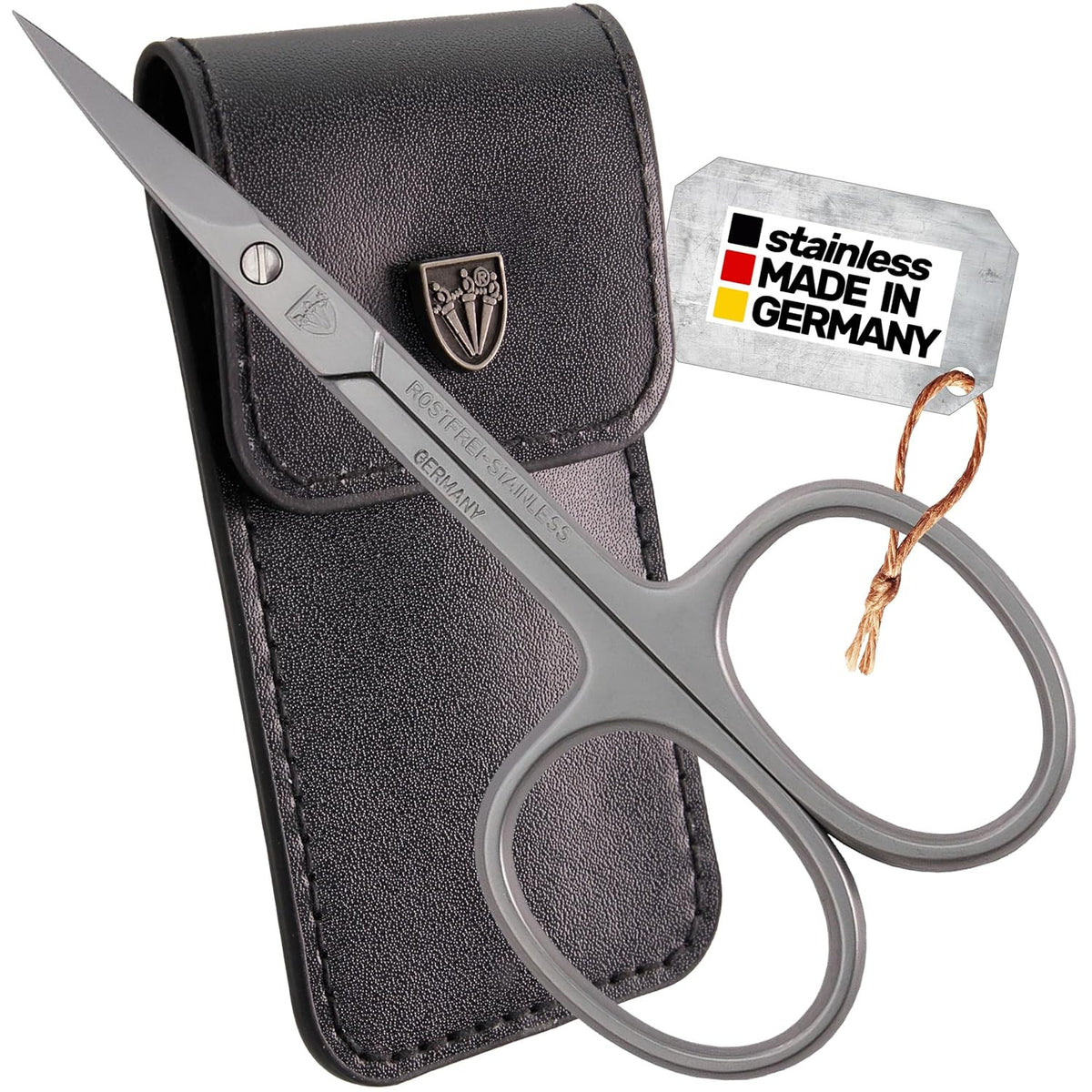 Stainless Steel Curved Cuticle Scissors with Case - Nail Care Tool