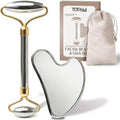 Stainless Steel Face Roller & Gua Sha Set for Skin Tightening & Massage