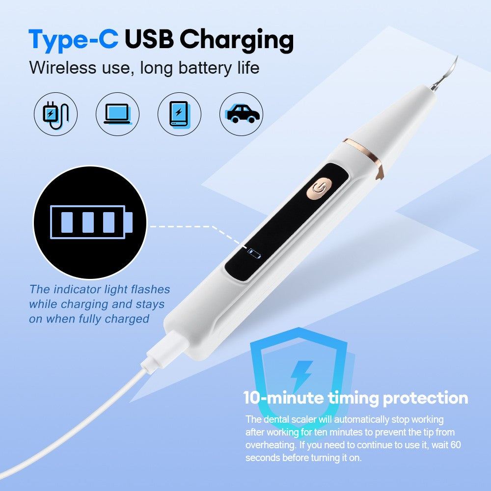 Electric Tooth Cleaner Kit Ultrasonic Dental Scaler Teeth Stain Remover