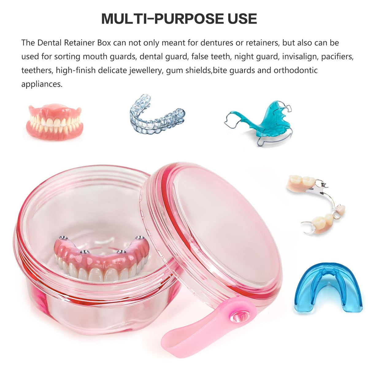 Leak-Proof Denture Storage Case with Strainer & Brush - Travel Friendly
