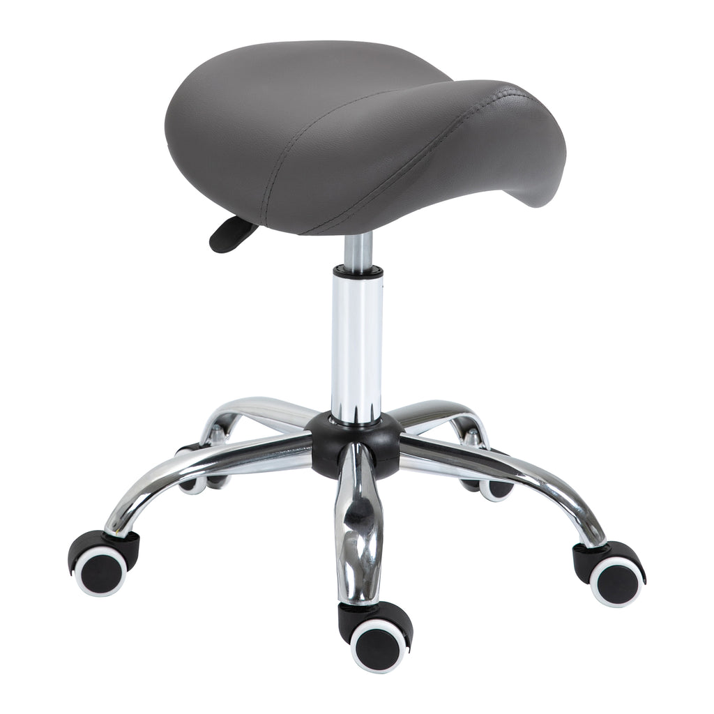 Adjustable Hydraulic Saddle Stool with Swivel and Casters for Salon & Medical Use