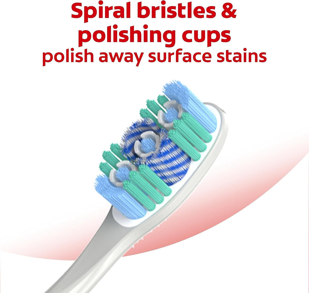 4 Pack Soft Adult Whitening Toothbrushes with Tongue & Cheek Cleaners