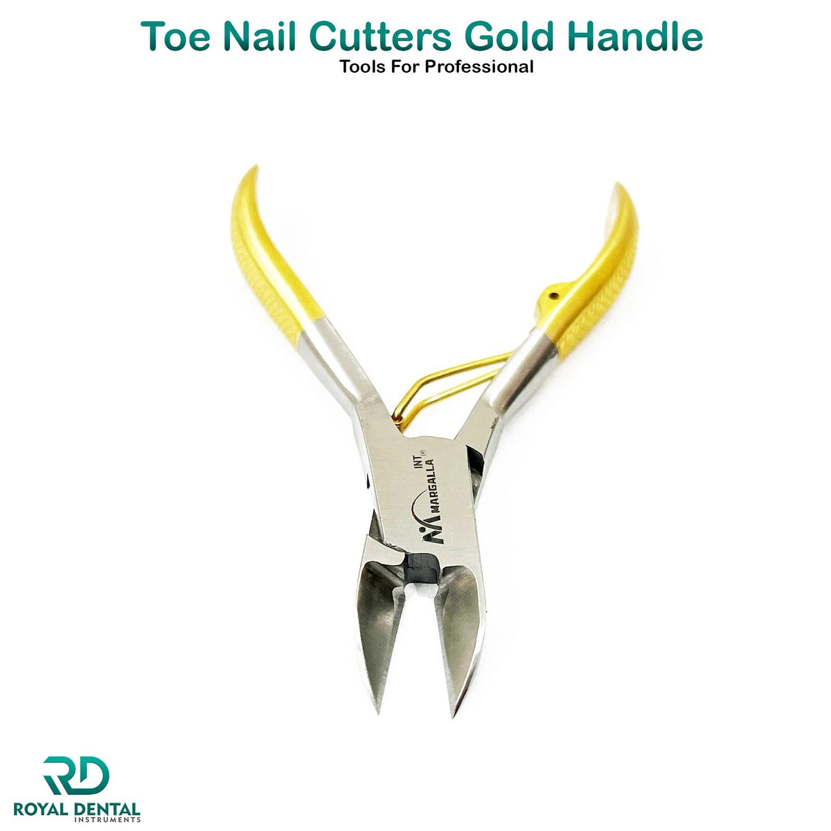 Heavy Duty Toe Nail Clipper Cutter for Thick Nails - Gold Handle