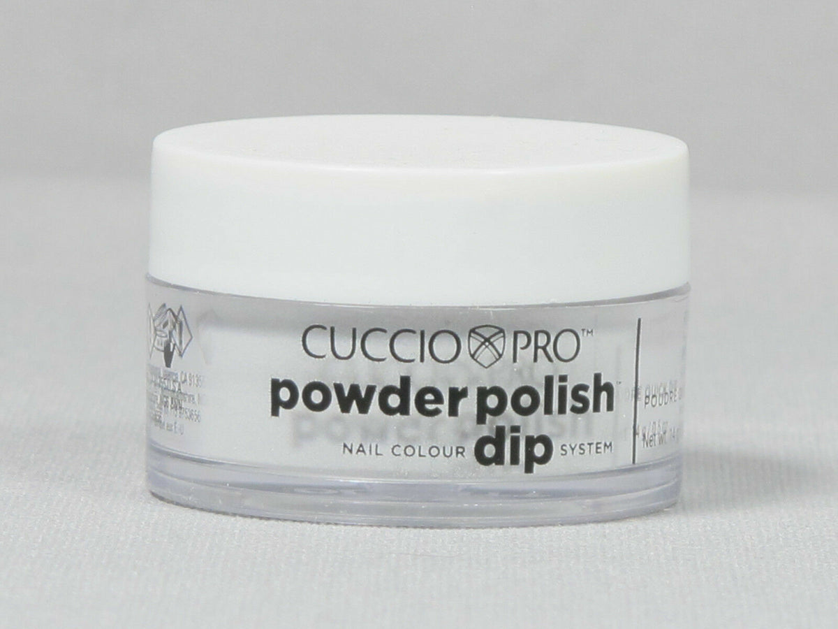 Silver Dip Powder Nail Polish - Cuccio Pro, 0.5 oz / 14g with Silver Mica