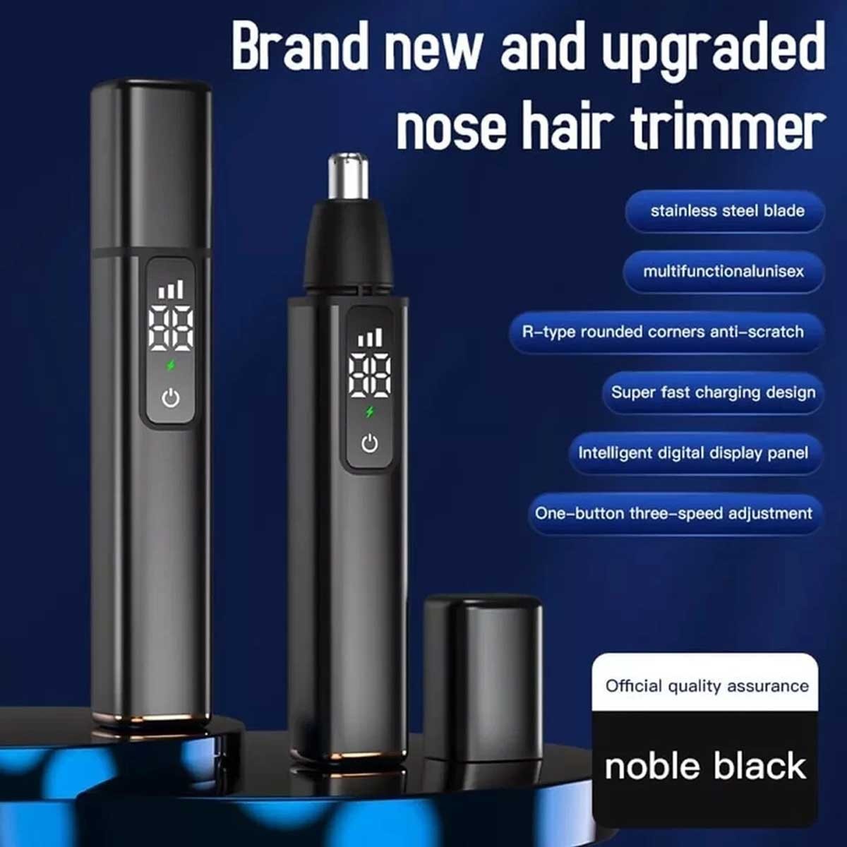 Men's Nose and Ear Hair Trimmer - Rechargeable Waterproof Grooming Device