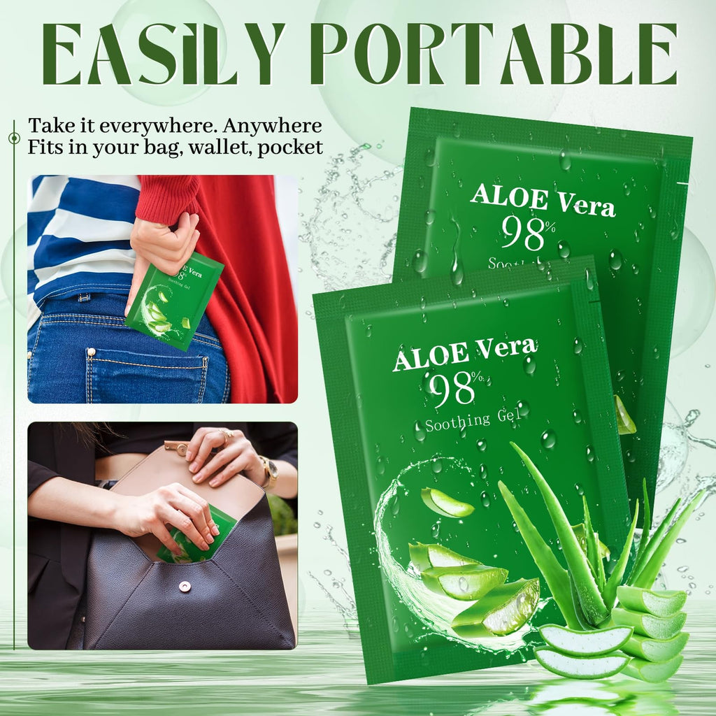 Organic Aloe Vera Gel 98% After Sun Care for Face and Body - 100 Pcs