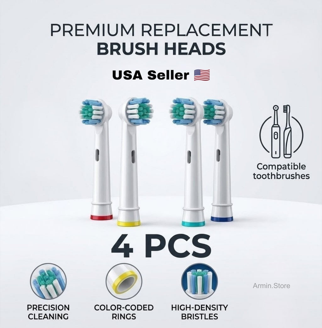 Electric Toothbrush Replacement Heads Set for Whitening - 4 Pack