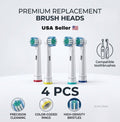 Electric Toothbrush Replacement Heads Set for Whitening - 4 Pack