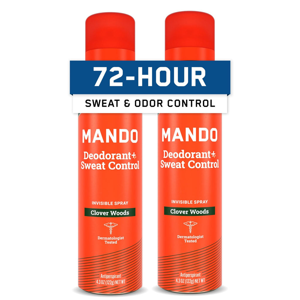 Men's Antiperspirant Deodorant Spray - 72 Hour Odor & Sweat Control - Clover Woods 2 Pack