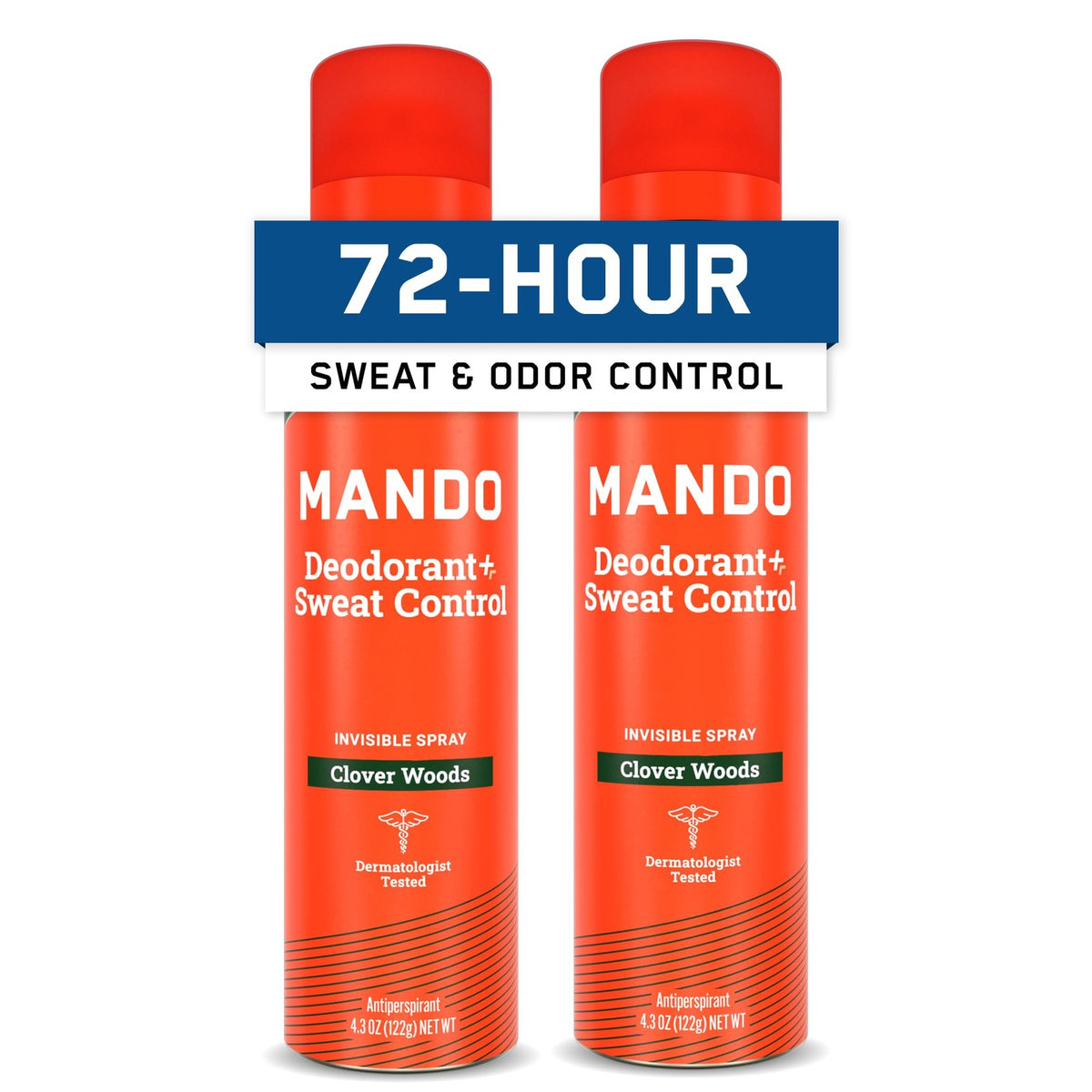 Men's Antiperspirant Deodorant Spray - 72 Hour Odor & Sweat Control - Clover Woods 2 Pack