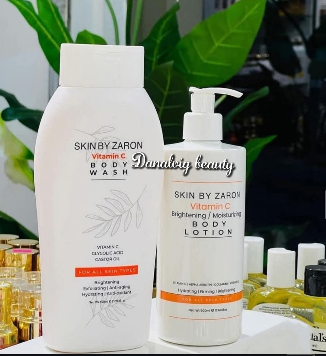 Vitamin C Body Wash & Lotion Set - Brightening Hydrating 650ml & 500ml