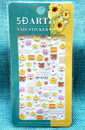 5D Cartoon Cat Nail Stickers - Heat Embossed Decals for Nail Art