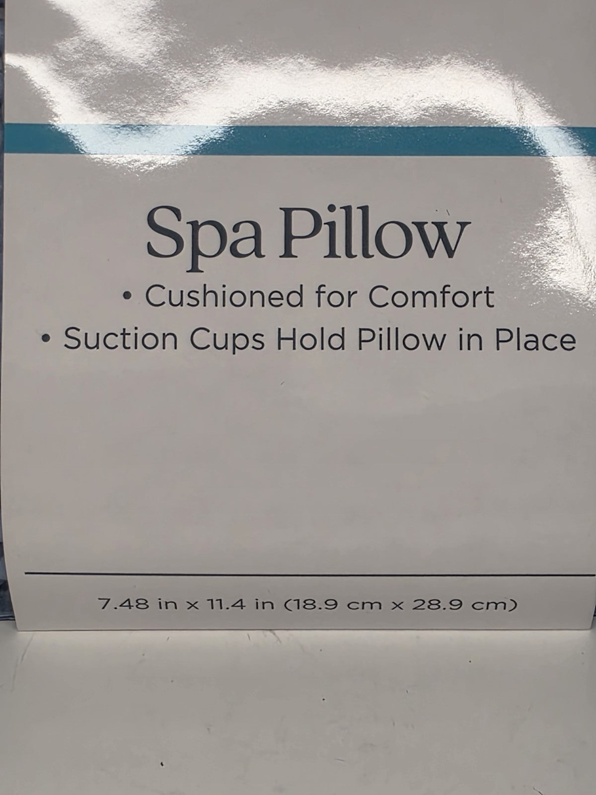 Blue Bath Pillow with Cushioned Spa Support and Suction Cups