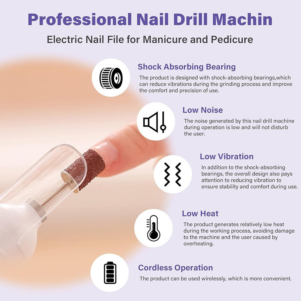 Electric Nail Drill Kit for Thick Toenails & Manicure Pedicure Tools