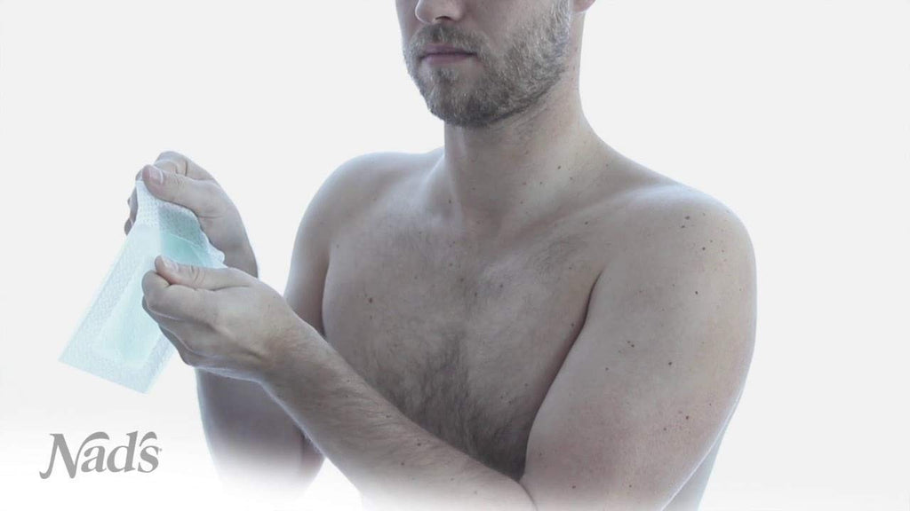Men's Body Wax Strips Hair Removal Kit with 20 Strips & Calming Wipes