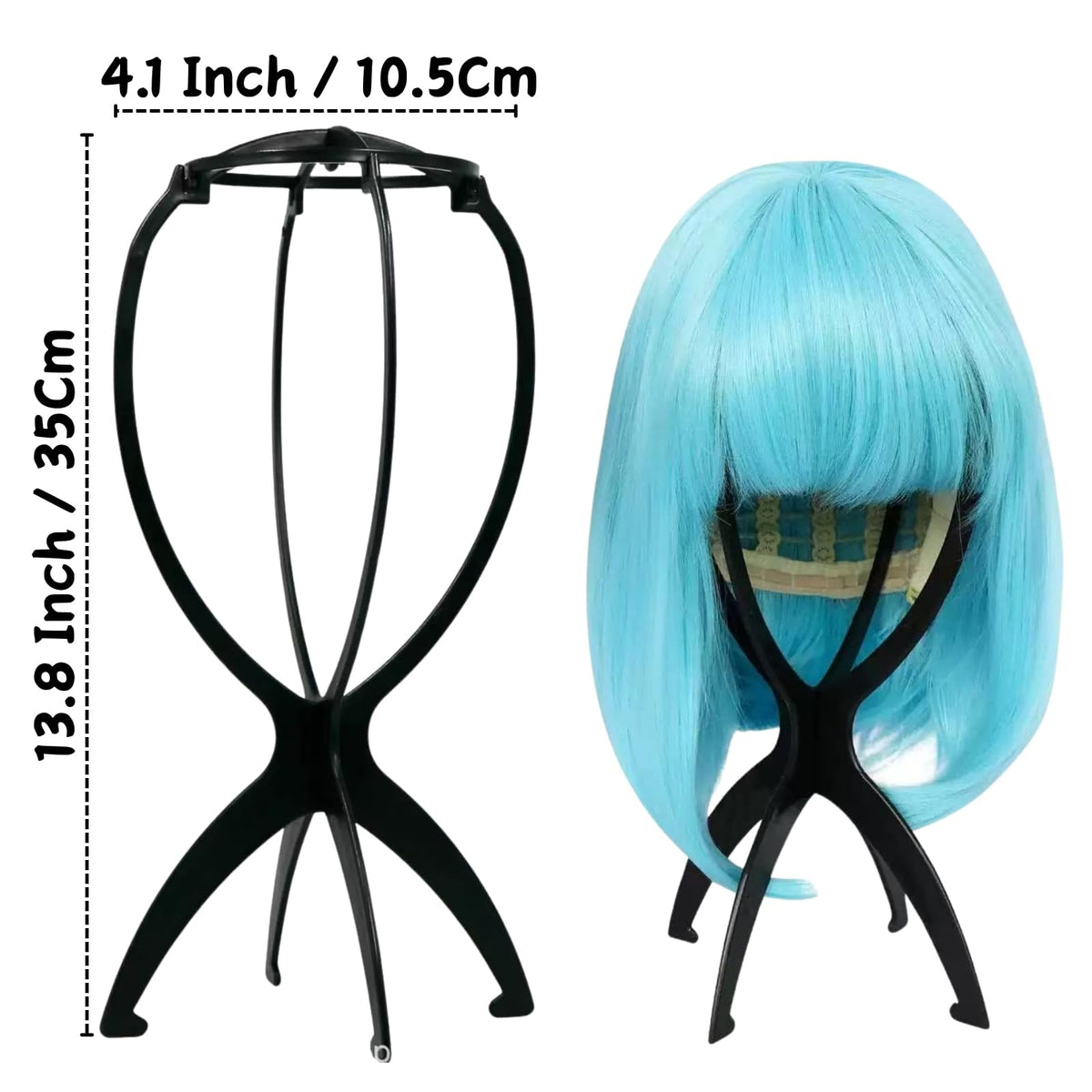 Portable Wig Head Stand Holder for Multiple Wigs and Hat Display