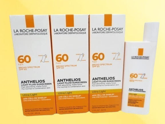Lightweight SPF 60 Sunscreen Fluid - 1.7 Oz, Pack of 3