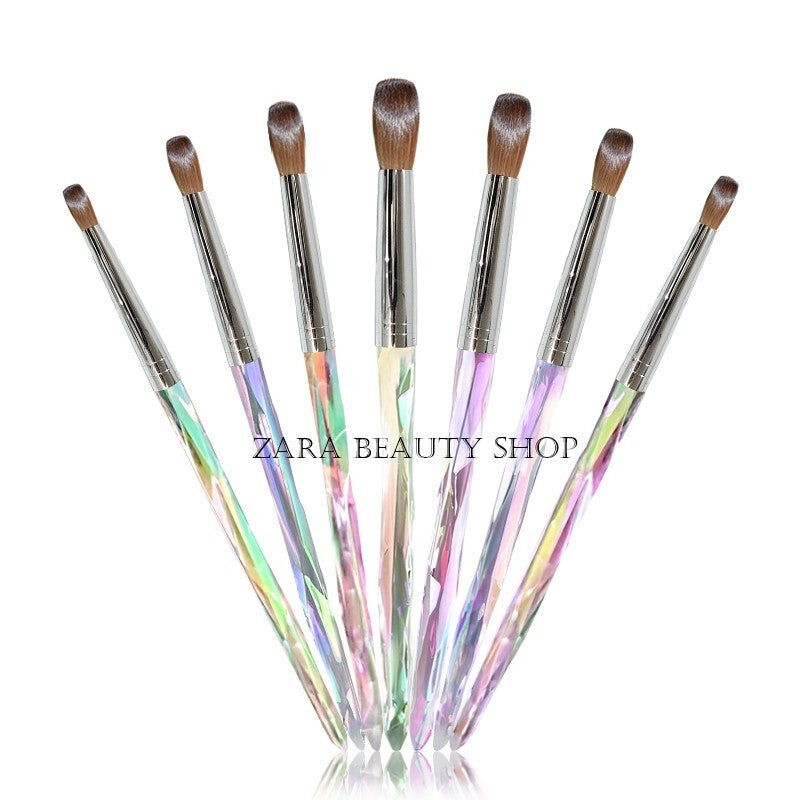 Professional Acrylic Nail Brush Set with Diamond Handle - Multiple Sizes