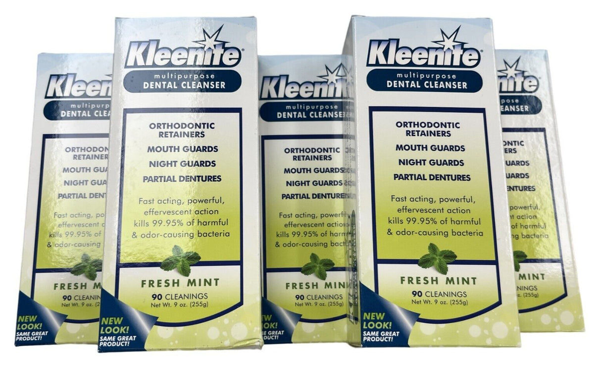 Kleenite Dental Cleaner Fresh Mint 9 oz - 90 Uses for Retainers & Dentures