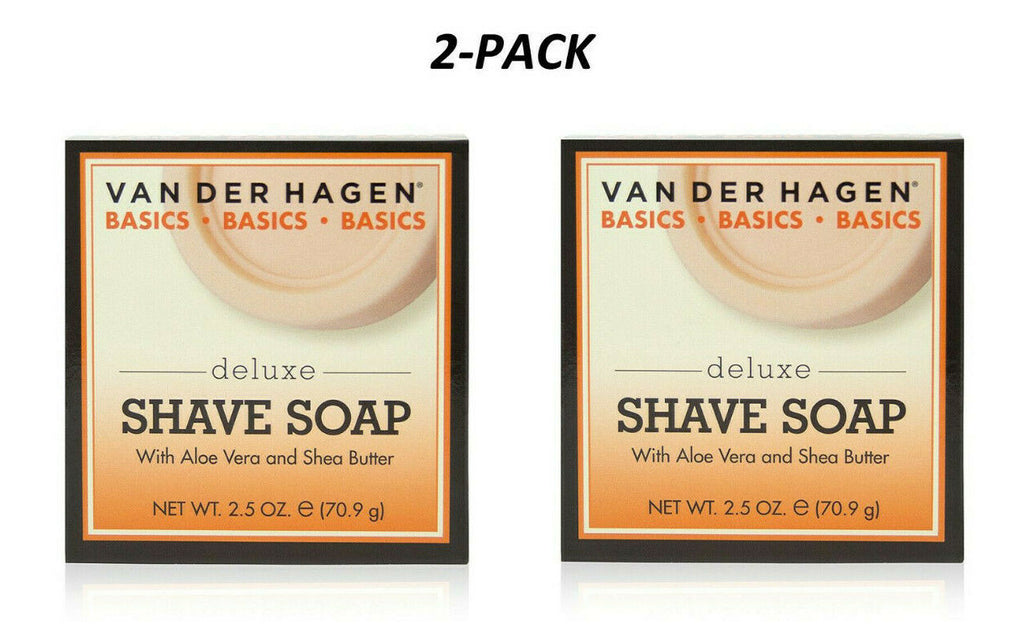 Hypoallergenic Shave Soap Set with Shea Butter - 2 Pack, 2.5 oz